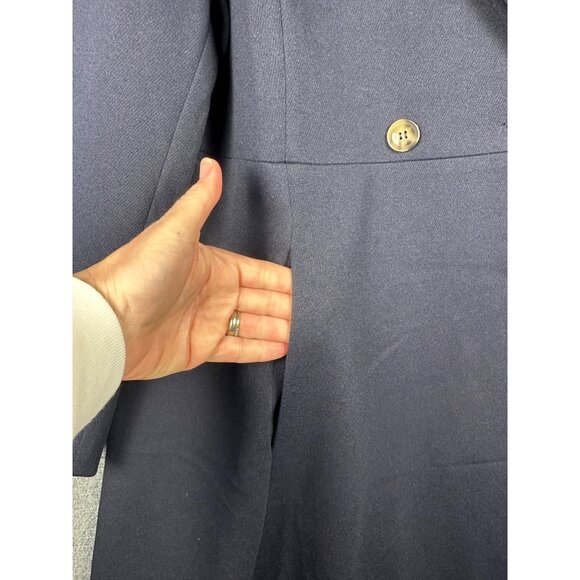 Women’s Plus Size 3X Long Dress Coat Navy A-Line Fit & Flare Winter Overcoat - Picture 4 of 8